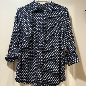 Talbots Dog Print Blouse